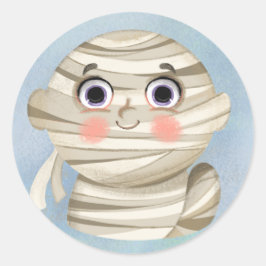 Cute boy in een Mummy Halloween Bord Ronde Sticker