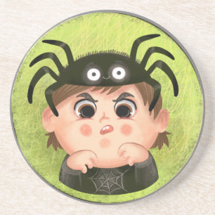 Cute boy in een spincostuum Candy Tin Zandsteen Onderzetter