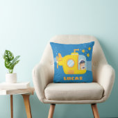 Cute Boy in Submarine Kinder Room Decor Sierkussen (Stoel)