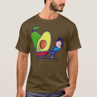 Cute Boy met Avocado Cartoon T-shirt