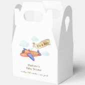 Cute Boy Minimal Aviator Airplane Baby Shower  Bedankdoosjes (Open)