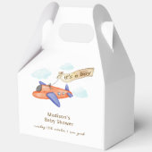 Cute Boy Minimal Aviator Airplane Baby Shower  Bedankdoosjes (Achterkant)