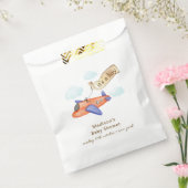 Cute Boy Minimal Aviator Airplane Baby Shower  Bedankzakje (Gezegeld)