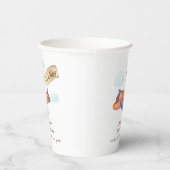 Cute Boy Minimal Aviator Airplane Baby Shower  Papieren Bekers (Rechts)