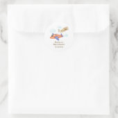 Cute Boy Minimal Aviator Airplane Baby Shower Ronde Sticker (Tas)