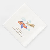 Cute Boy Minimal Aviator Airplane Baby Shower Servet (Hoek)