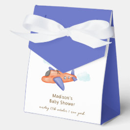 Cute Boy Minimal Aviator Airplane Toy Baby Shower  Bedankdoosjes