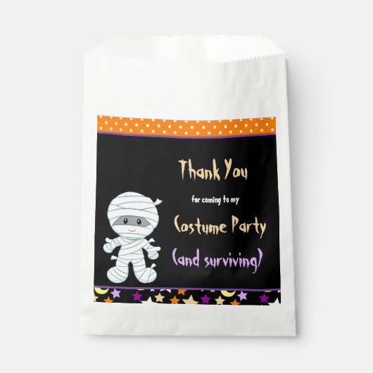 Cute Boy Mummy Halloween Costume Party Bedankzakje (Voorkant)