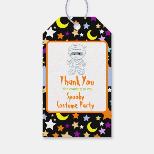 Cute Boy Mummy Halloween Costume Party Cadeaulabel (Voorkant)