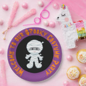 Cute Boy Mummy Halloween Costume Party Papieren Bordje (Feest)