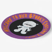 Cute Boy Mummy Halloween Costume Party Papieren Bordje (Gekanteld)