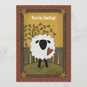 Cute Boy of Girl Lamb Sheep Baby shower 5"x7" Kaart
