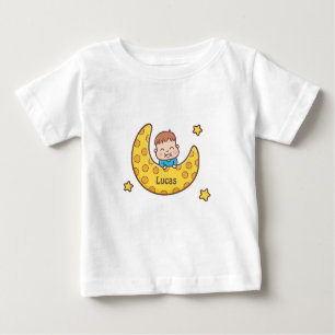 Cute Boy op het T-shirt van het Moon Baby