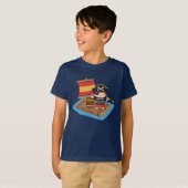Cute Boy Pirate Adventure Raft Kinder gepersonalis T-shirt (Voorkant volledig)