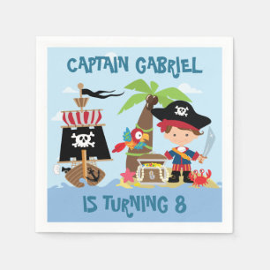 Cute Boy Pirate Party Paper Napkins Servet