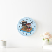 Cute Boy Pirate Set Sail Raft Kinder Wall Decor Ronde Klok (Huis)