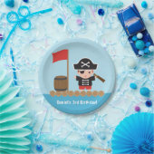 Cute Boy Pirate Treasure Hunt Birthday Party Papieren Bordje (Feest)
