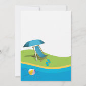 Cute Boy Pool Party Birthday Invitation Kaart (Achterkant)