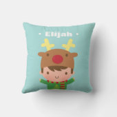 Cute Boy Reindeer Pet Kerstmis Decor Kussen (Achterkant)