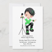 Cute Boy Rock Star Birthday Party Kaart (Voorkant)