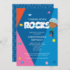 Cute Boy Rock tijdens de Birthday Invitation Kaart