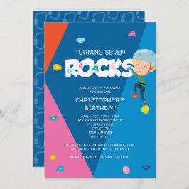 Cute Boy Rock tijdens de Birthday Invitation Kaart
