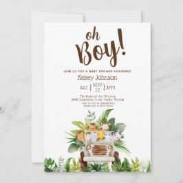 Cute Boy Safari Oerwoud Zoo Animals Baby shower Kaart
