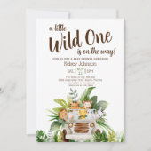 Cute Boy Safari Wild One Animals Baby shower Kaart (Voorkant)