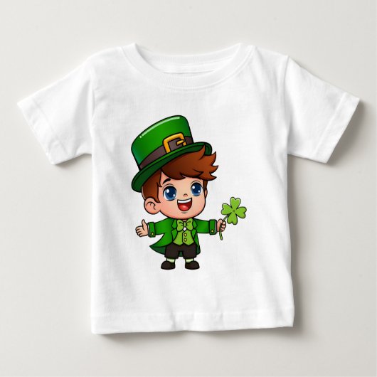 Cute Boy Saint Patrick Costume Holding Lucky  (Voorkant)