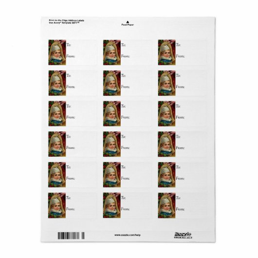 Cute Boy Schilderd op Ornament  Cadeft Label (Full Sheet)