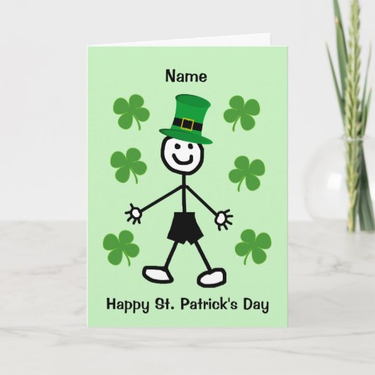 Cute Boy St Patrick's Day Card Kaart (Voorkant)