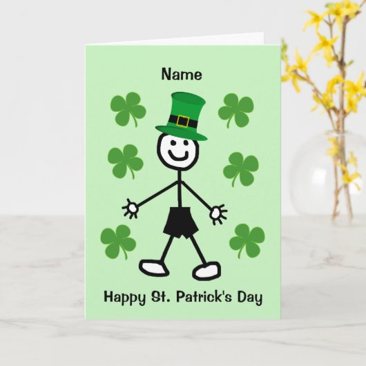 Cute Boy St Patrick's Day Card Kaart (Gele Bloem)