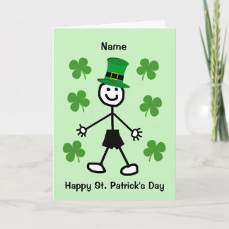 Cute Boy St Patrick's Day Card Kaart