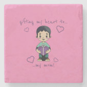 Cute Boy Stenen Onderzetter (Voorkant)