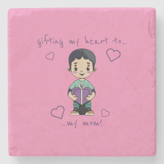 Cute Boy Stenen Onderzetter (Voorkant)