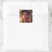 Cute Boy Vierkante Sticker (Tas)