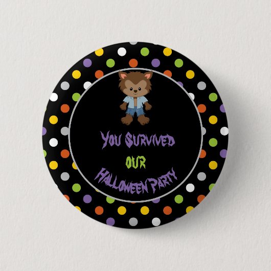 Cute Boy Werewolf Halloween Party Ronde Button 5,7 Cm (Voorkant)