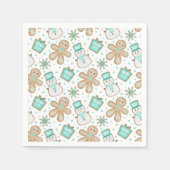 Cute Boys Blue Christmas Gingerbread Man Servet (Voorkant)