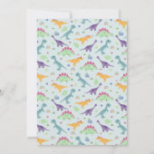 Cute Boys Blue T-Rex Dinosaur Oerwoud 1st verjaard Kaart (Achterkant)