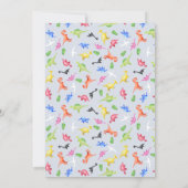 Cute Boys Blue Waterverf Dinosaur Baby shower Kaart (Achterkant)