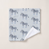 Cute Boy's Blue Waterverf Zebra Safari Baby Kinder Bad Handdoek (Wasdoekje)