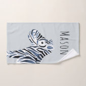 Cute Boy's Blue Waterverf Zebra Safari Baby Kinder Bad Handdoek (Handdoek)