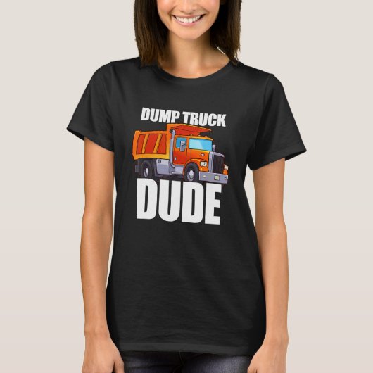 Cute Boy's Dump Truck Man T-shirt (Voorkant)