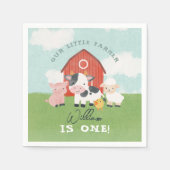 Cute Boys Farm Animal Cowboy Birthday Servet (Voorkant)
