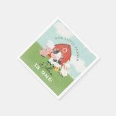 Cute Boys Farm Animal Cowboy Birthday Servet (Hoek)