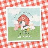 Cute Boys Farm Animal Cowboy Birthday Servet