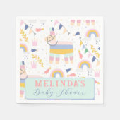 Cute Boy's Llama Rainbow Baby shower Servet (Voorkant)