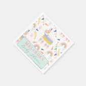 Cute Boy's Llama Rainbow Baby shower Servet (Hoek)