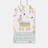 Cute Boy's Llama Rainbow Birthday Party Cadeaulabel (Voorkant)