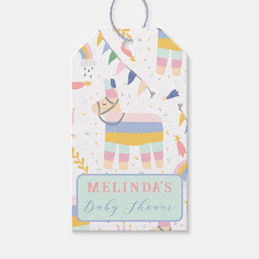 Cute Boy's Llama Rainbow Birthday Party Cadeaulabel (Voorkant)